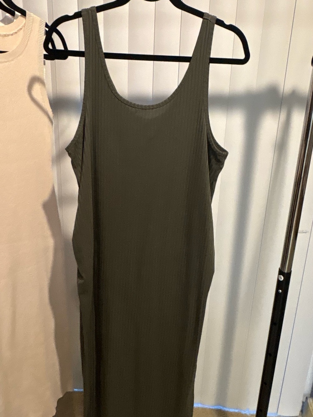 H&M Olive Green Ribbed Tank Dress